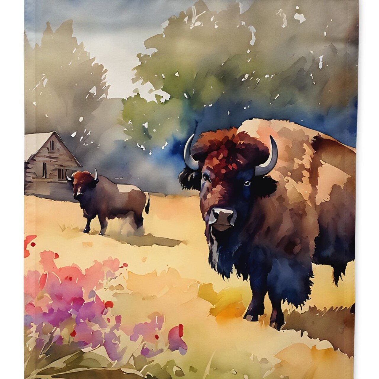 Edge Collections - Multicolor - Seasonal Winter Snow Landscape Porch Decoration Flag - 1 Piece